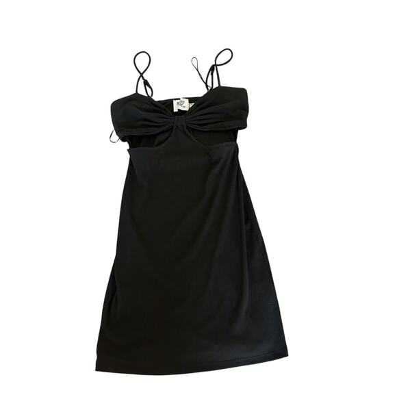 Princess Polly Black Ribbed Bandeau Mini Dress Size 4 Y2K Party Club Bodycon - Picture 1 of 3